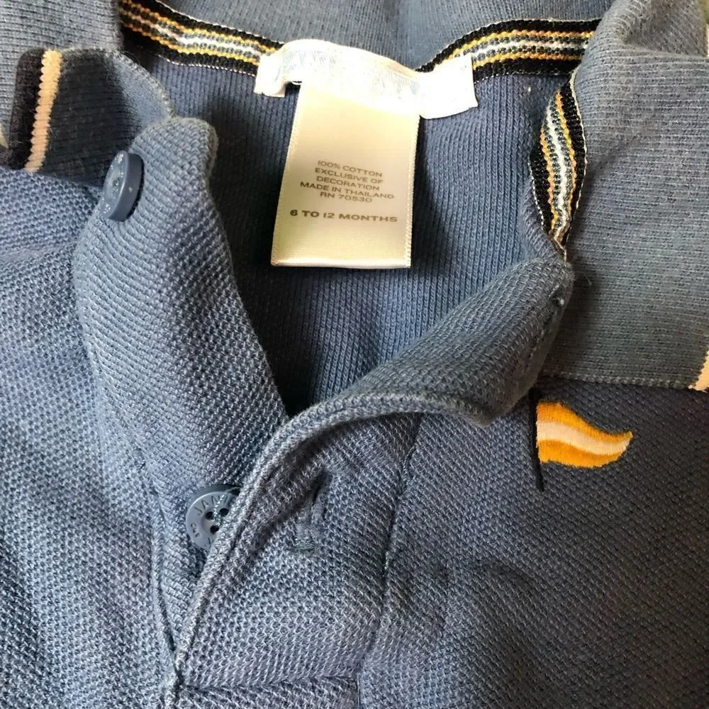 Janie and jack polo style onesie in blue